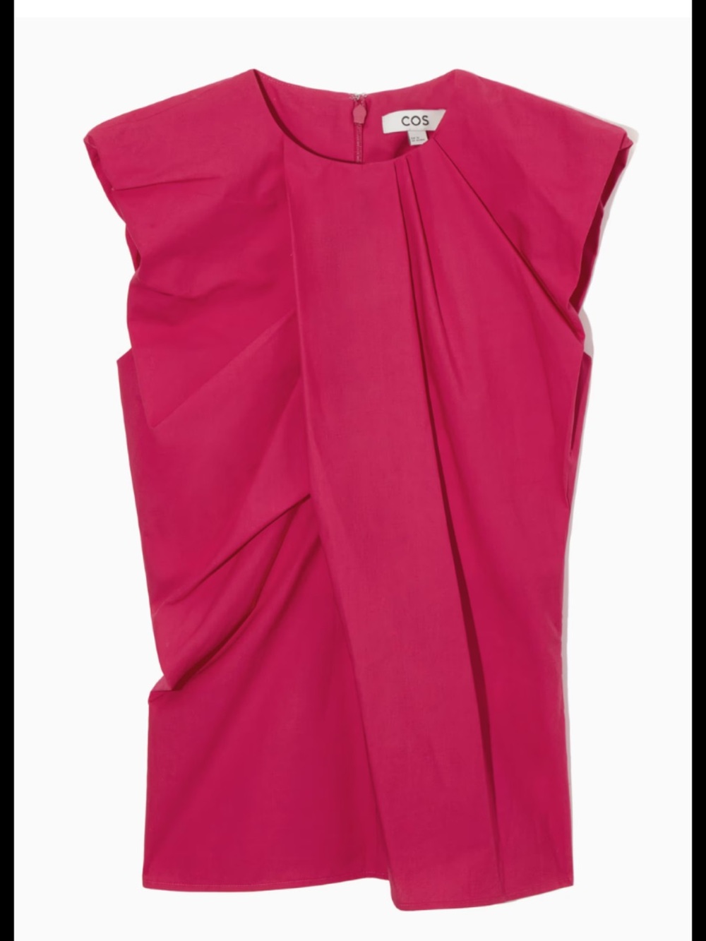 COS Gathered Draped Sleeveless Top Bright Pink Modern Minimalist